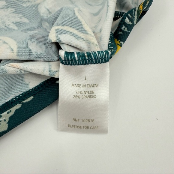 Garnet Hill Swim Set Half Zip Rashguard and Swim Bottom Floral Tropical Print - Picture 5 of 15